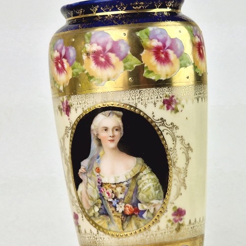 Art Nouveau Porcelain Vase Portrait 1900 P966 - Picture 10 of 11