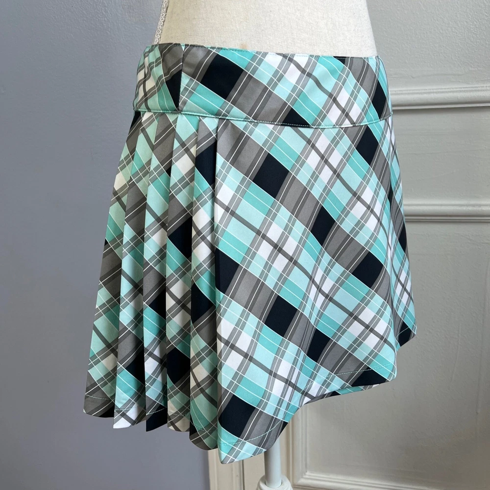 Nike Tennis Skirt Reversible Plaid Pleated Tennis Skirt Mini Women's Size Small