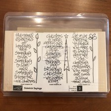 Stampin Up SIDEKICK SAYINGS Unmounted rubber stamp set/3 RETIRED 2007