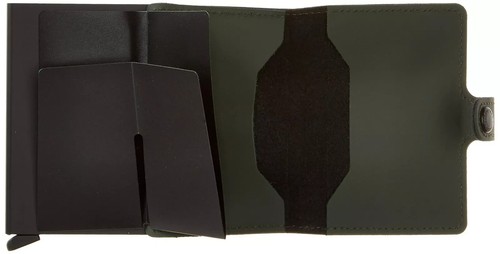 SECRID - Herren Mini Matte Leder Geldbörse mit RFID Kartenschutz GRÜN-SCHWARZ - Bild 4 von 5