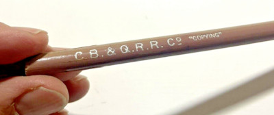 Chicago Burlington Quincy Railroad C.B.&Q. RR Unused Pastel Wooden Pencil 1930s