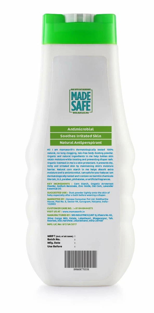 Mamaearth Talc Free Organic Dusting Powder Babies 100 Gm Arrowroot