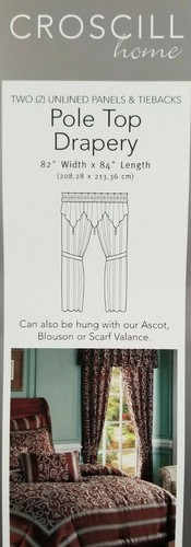 4 pc Croscill Yorkville Lined Panels, Tiebacks, Valance $240 NIP - Picture 5 of 12