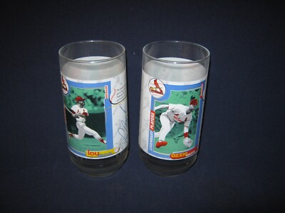 McDONALDS COCA-COLA-ST.LOUIS CARDINALS LOU BROCK-OZZIE SMITH GLASSES