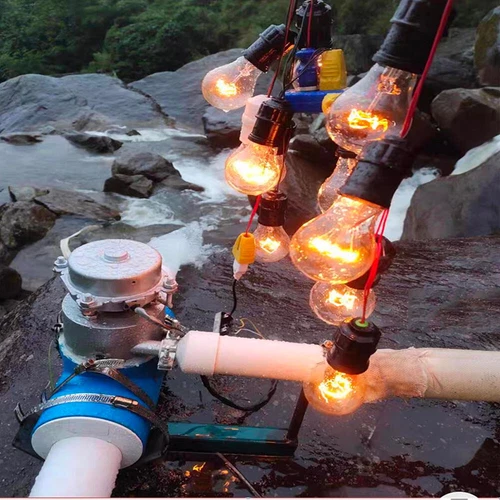 300W 220V Hydroelectric Power Water Turbine Hydropower Generator Water Wheel - Foto 1 di 14