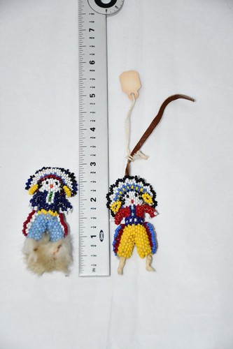 Zuni Trading Post Card Native American Zuni Beaded Chiefs – Set of 2 Figures - Picture 2 of 5