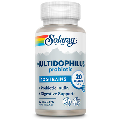 Solaray Multidophilus 12 Strain Probiotic | 20 Billion CFU | 25 Servings | 50
