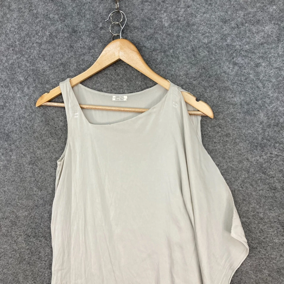 Leon Max Limited Edition Womens Silk Tunic Top Size S/M Sleeveless Beige 37722 - Image 2 of 4