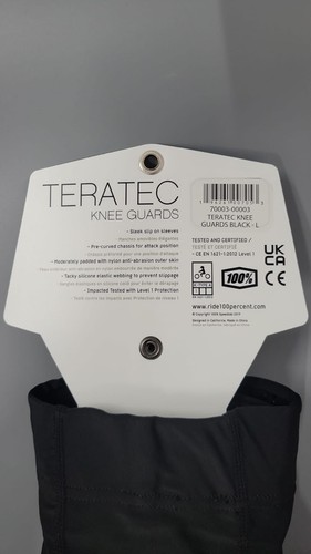 100% Teratec MTB Mountain Bike Knee Guards Black - Large - Picture 7 of 9