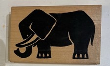 BLOCK ELEPHANT Rubber Stamp by HOT POTATOES - NEW