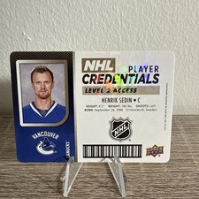 Henrik Sedin 2017 Upper Deck MVP NHL Player Credentials Level 2 Access #NHL-HS