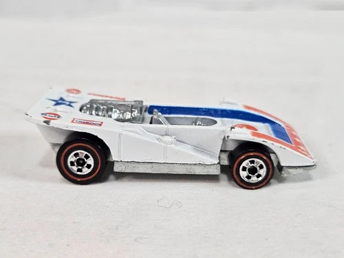 Vintage Hot Wheels 1973 Redline White Steam Roller Made in Hong Kong