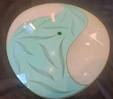 Mid-Century Large Glass Light Shade 21"  Excellent Condition