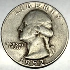 1952 S Washington 90% Silver Quarter Circulated Condition 25c US Coin - 2858