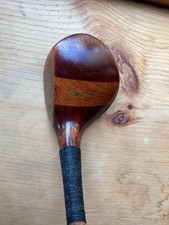 Antique Hickory Wood Shaft Stripe top Large Head Spoon 20.5 , D1 Golf Club