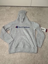 Champion Hooded Sweatshirt Gray Heather grey M 10/12 Youth Hoodie