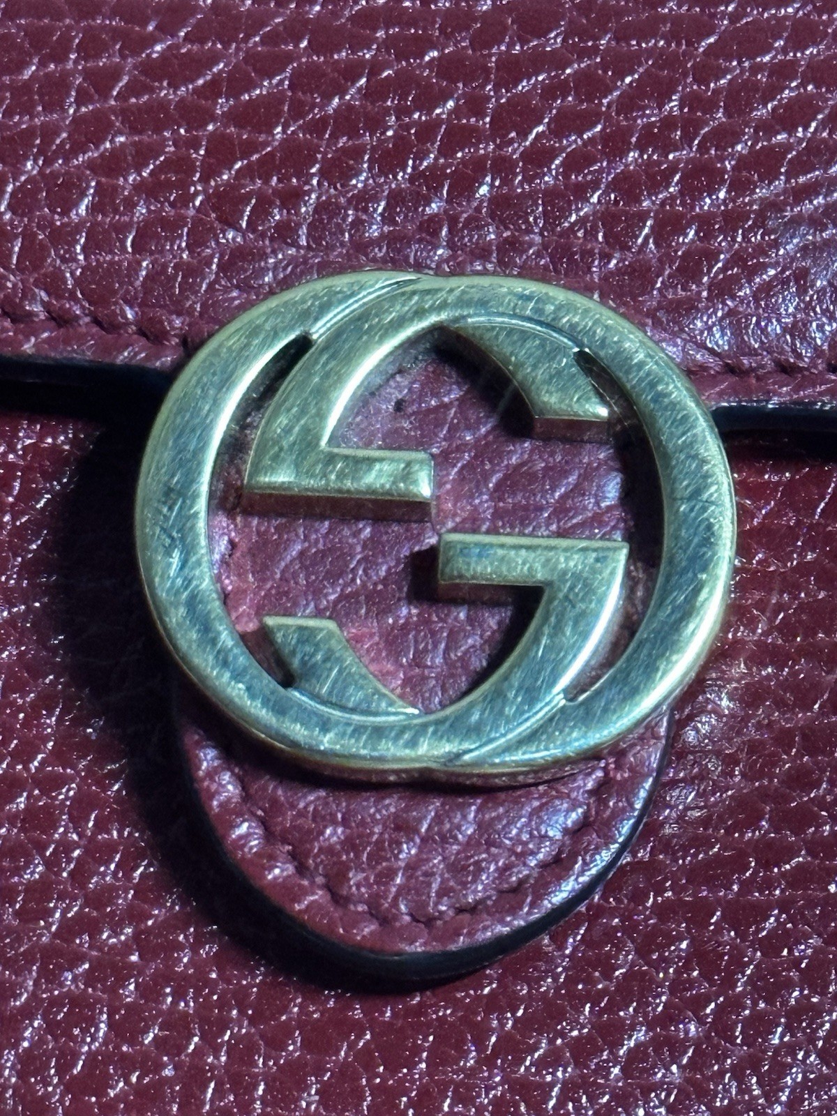 Authentic Red Gucci Interlocking Wallet On Chain … - image 7