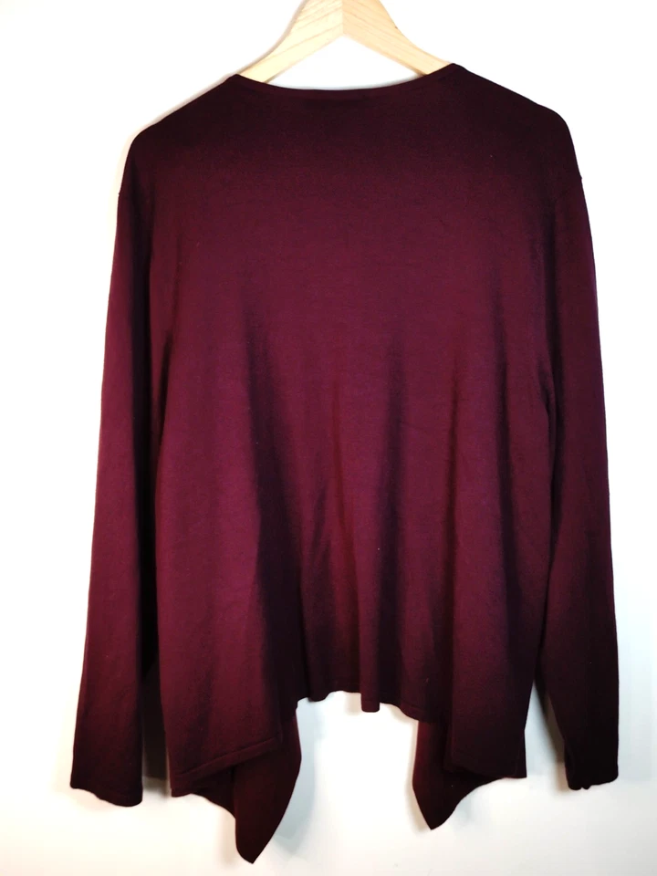 Cárdigan INC International Concepts imitación gamuza cascada cortina frente abierto 3X Foto 4 de 4