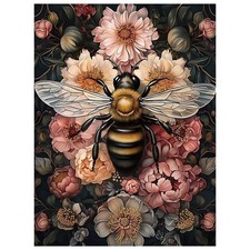 Bee Paint by Numbers Kit for Adults 16x20 Inch Floral Animal Art Canvas