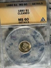 1880 $1 Gold US Coin - Indian Princess Head, Large Head MS60