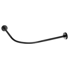 Black Shower Curtain Rack L Shaped Corner Curtain Rod, 70-95cm/28"-37"