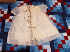 1960 Vintage Baptism Gown Dress Lace Boy Christening Dress Cap Blanket Polyester