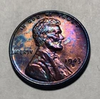 🌈 1943-D Lincoln Steel Cent - Rainbow Toned - BU - Beautiful - C00344