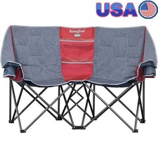 Heavy Duty Camping Loveseat Chair 2 Adults Outdoor Portable Travel Seating New
