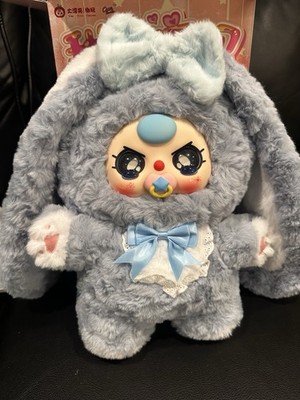 Authentic Baby Three 400%  Gray Rabbit Plush Series DOUBLE RARE EYES/PACI