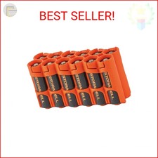 AA Battery Storage Caddy by Storacell, Orange, Holds 12 Batteries Not included 