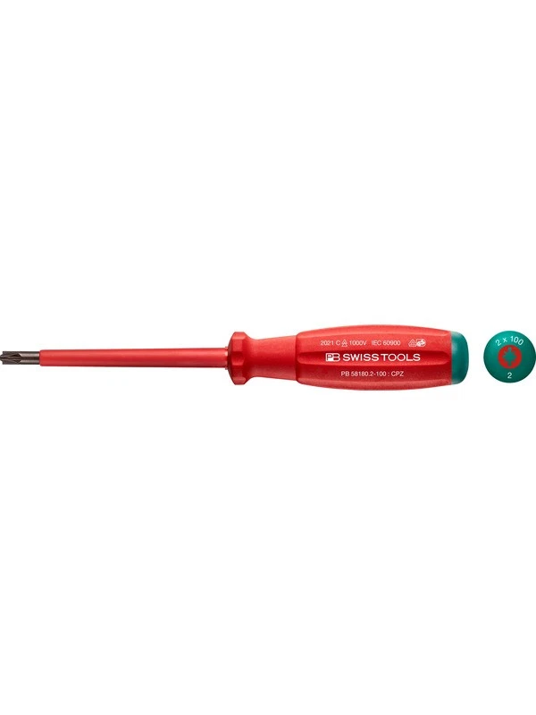 PB Swiss SwissGrip VDE Screwdriver For PZ/SL Combination Screws (PB 58180.2-100)