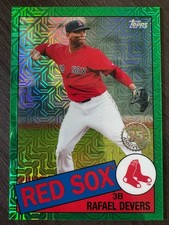 2020 Topps Silver Pack Rafael Devers 1985 Green Mojo Chrome Refractor serial /99