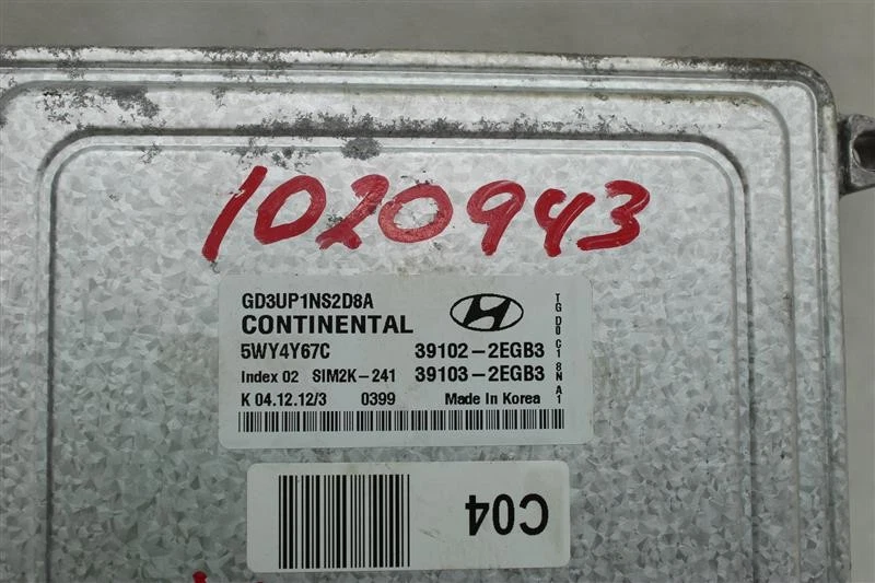 Computadora ECU ECM HYUNDAI ELANTRA 2013 13 391032EGB3 1020943 Foto 3 de 4