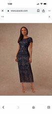 AZAZIE Navy Blue Lace Formal MIDI Dress Size 12