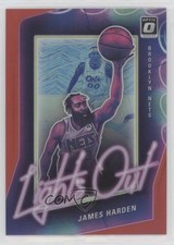 2020-21 Panini Donruss Optic Lights Out Red Prizm 58/99 James Harden #1 s3g