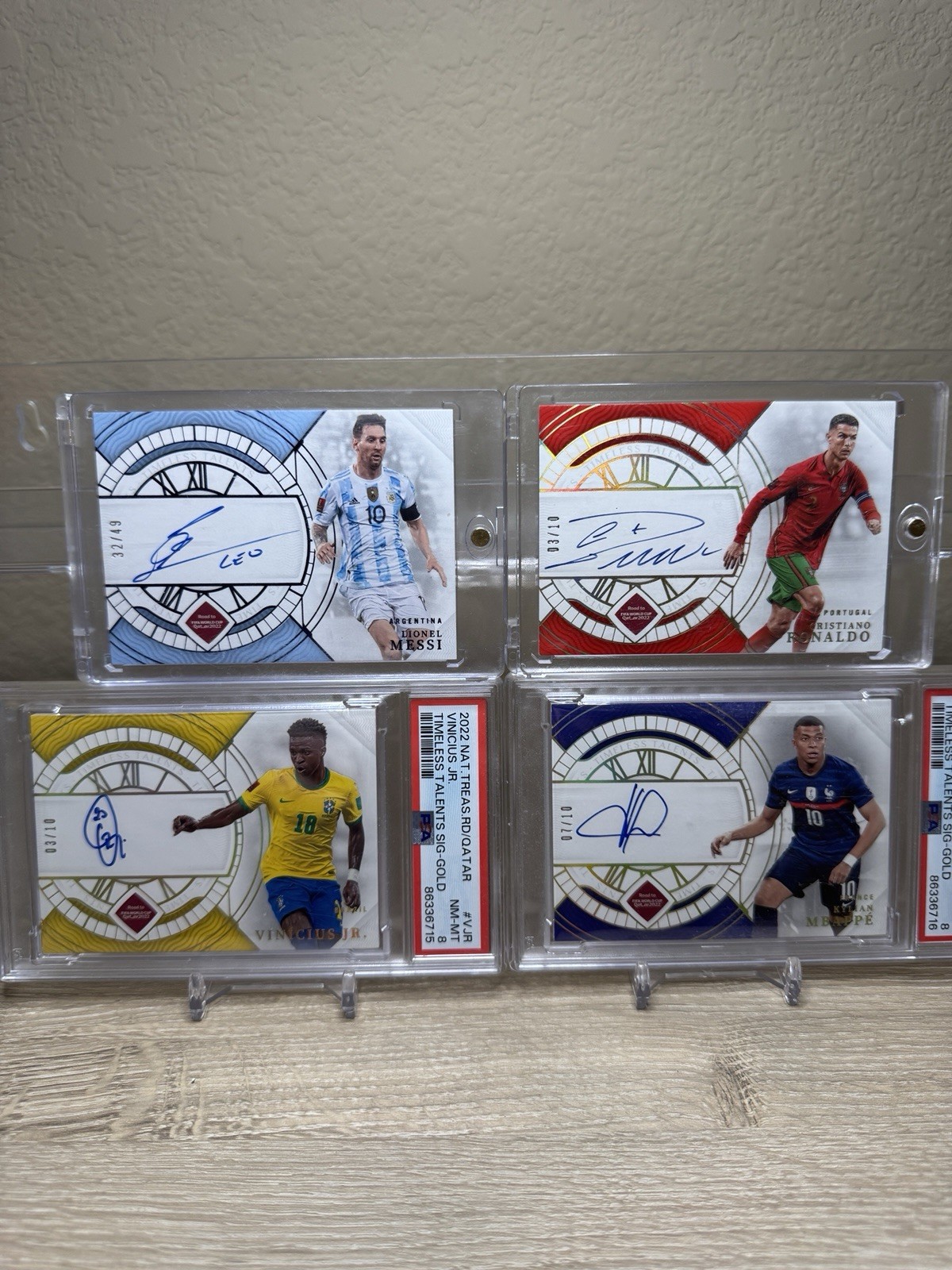 22-23 National Treasure World Cup Messi Ronaldo Mbappe Vini Timeless Talents Set
