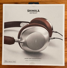 Shinola Canfield Over Ear Headphones Cognac Leather Stainless Steel
