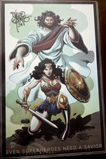 Sergio Cariello Hand Signed, Color- Jesus/Wonder Woman Savior Poster - 2024 | eBay US (Buy It Now)
