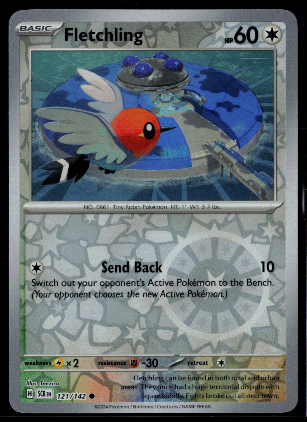 Fletchling 121/142 Reverse Holofoil SV07: Stellar Crown LP-NM