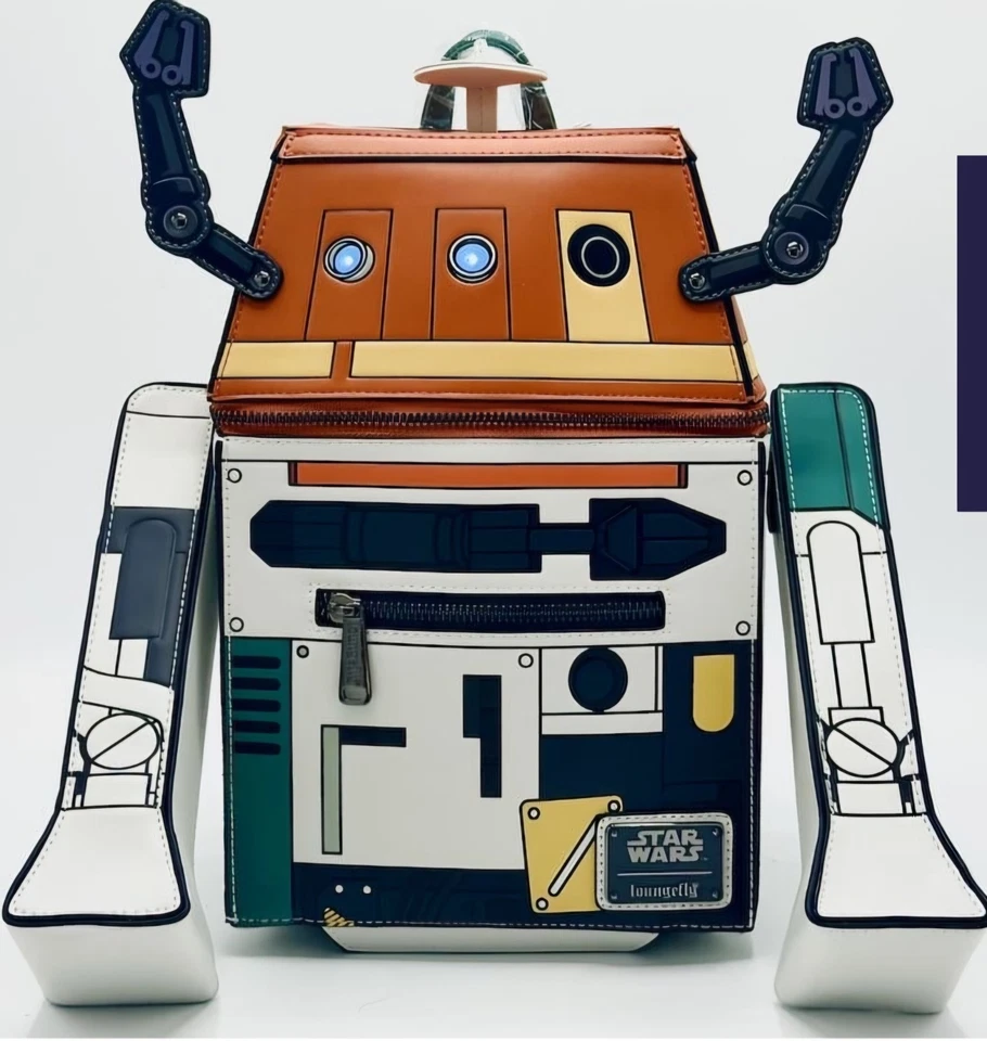 Mini mochila Loungefly Star Wars Chopper (C1-10P) con figura iluminada LE NUEVA CON ETIQUETAS/NUEVO EN PAQUETE Foto 2 de 4