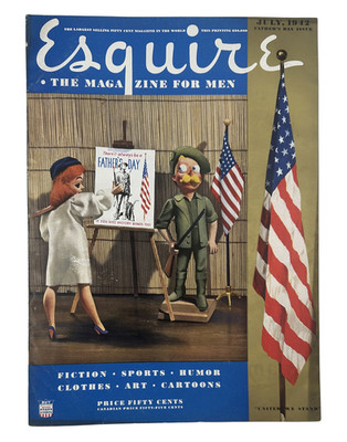 Esquire Magazine July 1942 Varga Veda Ann Borg US Flag Cover w Pinup