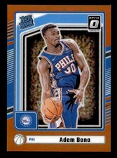 2024-25 Donruss Optic Adem Bona RC /75 Rated Rookie Orange #P-205 76ers