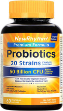 Probiotics 50 Billion CFU 20 Strains, 60 Veggie Capsules, Targeted Release Techn