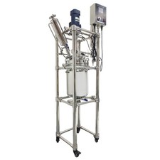 10L Double-Layer Reaction Kettle Digital Display Jacketed Glass Reactor Vessel 1