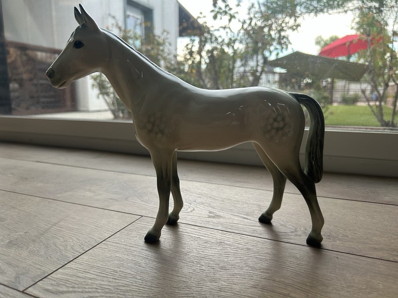 Goebel (stamped on belly) Grey Racehorse