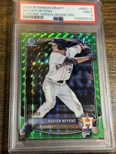 XAVIER NEYENS 2025 Bowman Draft #BDC-2 1st Green Geometric Refractor /99 PSA 9