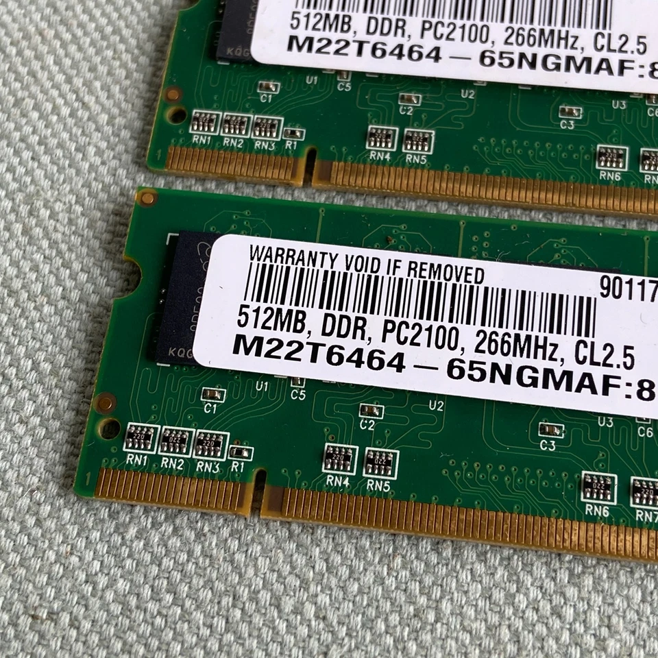 Micron Mobile Memory 512MB DDR PC2100 266MHz CL 2.5 M22T6464 Compaq Presario 210 - Image 2 of 4