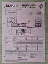 Renault R 340ti.19TD Intercooler Tractor Specification Brochure Leaflet 1990