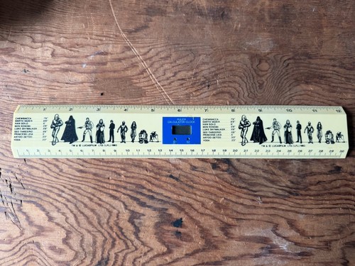 1983 Star Wars Return Of The Jedi Ruler Clock Calculator Untested