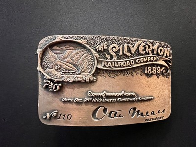 Rare Ltd Ed 662/750 Otto Mears Silverton RR 1889 Pass Belt Buckle Brass